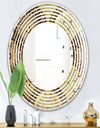 Golden Circular Pattern I - Modern Round or Oval Wall Mirror - Wave