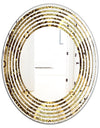 Golden Circular Pattern I - Modern Round or Oval Wall Mirror - Wave