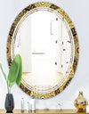 Golden Circular Pattern I - Modern Round or Oval Wall Mirror - Triple C