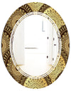 Golden Circular Pattern I - Modern Round or Oval Wall Mirror - Triple C