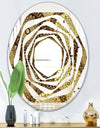 Golden Circular Pattern I - Modern Round or Oval Wall Mirror - Whirl