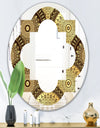 Golden Circular Pattern I - Modern Round or Oval Wall Mirror - Quatrefoil