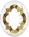 Golden Circular Pattern I - Modern Round or Oval Wall Mirror - Quatrefoil