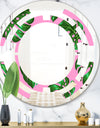 Tropical Palm Leaves III - Modern Round or Oval Wall Mirror - Space