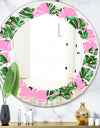 Tropical Palm Leaves III - Modern Round or Oval Wall Mirror - Leaves
