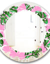 Tropical Palm Leaves III - Modern Round or Oval Wall Mirror - Leaves