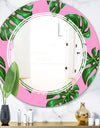 Tropical Palm Leaves III - Modern Round or Oval Wall Mirror - Triple C
