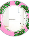 Tropical Palm Leaves III - Modern Round or Oval Wall Mirror - Triple C
