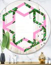 Tropical Palm Leaves III - Modern Round or Oval Wall Mirror - Hexagon Star