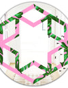 Tropical Palm Leaves III - Modern Round or Oval Wall Mirror - Hexagon Star