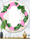 Tropical Palm Leaves III - Modern Round or Oval Wall Mirror - Quatrefoil