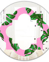 Tropical Palm Leaves III - Modern Round or Oval Wall Mirror - Quatrefoil