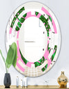 Tropical Palm Leaves III - Modern Round or Oval Wall Mirror - Space