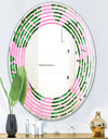Tropical Palm Leaves III - Modern Round or Oval Wall Mirror - Wave
