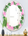Tropical Palm Leaves III - Modern Round or Oval Wall Mirror - Leaves