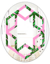 Tropical Palm Leaves III - Modern Round or Oval Wall Mirror - Hexagon Star