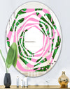 Tropical Palm Leaves III - Modern Round or Oval Wall Mirror - Whirl