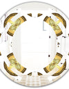 Gold and browne pattern with gradient vintage circles - Modern Round or Oval Wall Mirror - Space