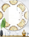 Gold and browne pattern with gradient vintage circles - Modern Round or Oval Wall Mirror - Wave