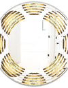 Gold and browne pattern with gradient vintage circles - Modern Round or Oval Wall Mirror - Wave