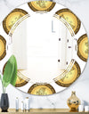 Gold and browne pattern with gradient vintage circles - Modern Round or Oval Wall Mirror - Triple C