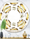 Gold and browne pattern with gradient vintage circles - Modern Round or Oval Wall Mirror - Whirl