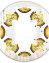 Gold and browne pattern with gradient vintage circles - Modern Round or Oval Wall Mirror - Quatrefoil