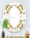 Gold and browne pattern with gradient vintage circles - Modern Round or Oval Wall Mirror - Space