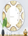 Gold and browne pattern with gradient vintage circles - Modern Round or Oval Wall Mirror - Wave