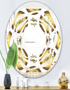 Gold and browne pattern with gradient vintage circles - Modern Round or Oval Wall Mirror - Whirl