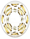 Gold and browne pattern with gradient vintage circles - Modern Round or Oval Wall Mirror - Whirl