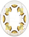 Gold and browne pattern with gradient vintage circles - Modern Round or Oval Wall Mirror - Quatrefoil