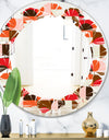 Retro Geometric Design II - Modern Round or Oval Wall Mirror - Leaves