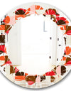 Retro Geometric Design II - Modern Round or Oval Wall Mirror - Leaves