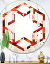 Retro Geometric Design II - Modern Round or Oval Wall Mirror - Hexagon Star