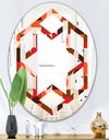 Retro Geometric Design II - Modern Round or Oval Wall Mirror - Hexagon Star