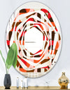 Retro Geometric Design II - Modern Round or Oval Wall Mirror - Whirl