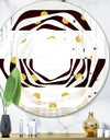 Gold Polka Dot Pattern I - Modern Round or Oval Wall Mirror - Whirl