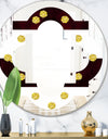 Gold Polka Dot Pattern I - Modern Round or Oval Wall Mirror - Quatrefoil