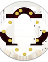 Gold Polka Dot Pattern I - Modern Round or Oval Wall Mirror - Quatrefoil