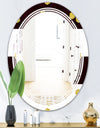 Gold Polka Dot Pattern I - Modern Round or Oval Wall Mirror - Triple C