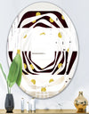 Gold Polka Dot Pattern I - Modern Round or Oval Wall Mirror - Whirl