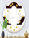 Gold Polka Dot Pattern I - Modern Round or Oval Wall Mirror - Quatrefoil