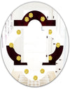 Gold Polka Dot Pattern I - Modern Round or Oval Wall Mirror - Quatrefoil