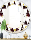 Gold Polka Dot Pattern II - Modern Round or Oval Wall Mirror - Leaves
