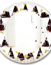 Gold Polka Dot Pattern II - Modern Round or Oval Wall Mirror - Leaves