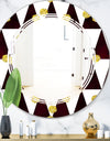 Gold Polka Dot Pattern II - Modern Round or Oval Wall Mirror - Triple C