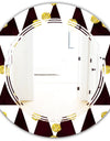 Gold Polka Dot Pattern II - Modern Round or Oval Wall Mirror - Triple C