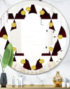 Gold Polka Dot Pattern II - Modern Round or Oval Wall Mirror - Quatrefoil