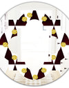 Gold Polka Dot Pattern II - Modern Round or Oval Wall Mirror - Quatrefoil